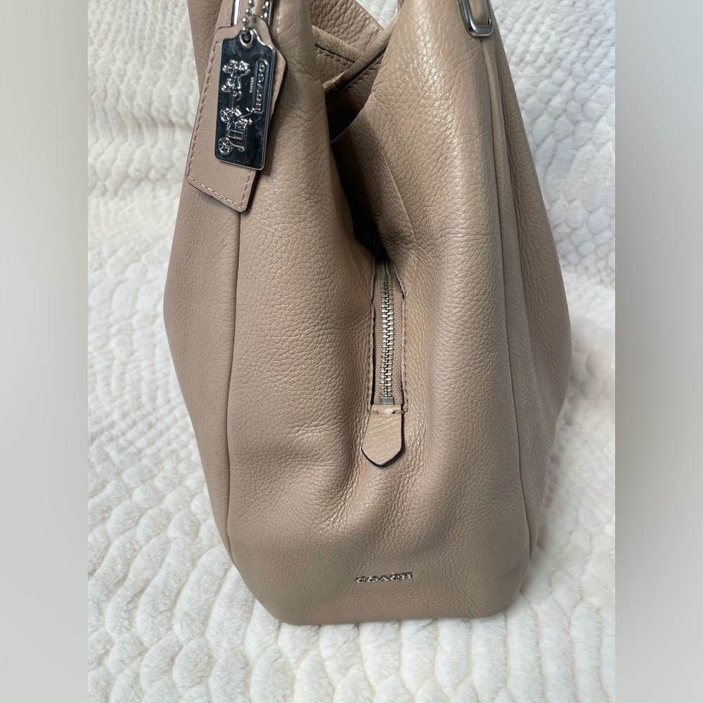 Coach Edie 31 Pebbled Leather Satchel – Neutral Taupe - Picture 8 of 16